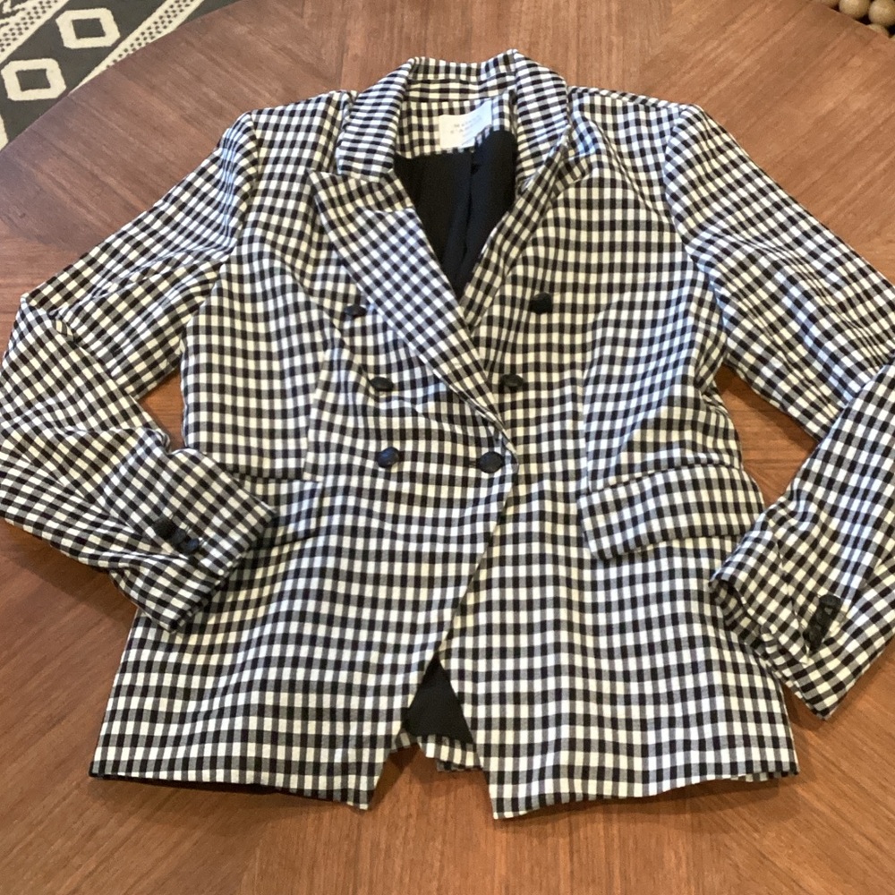 Black and White Checkered Blazer